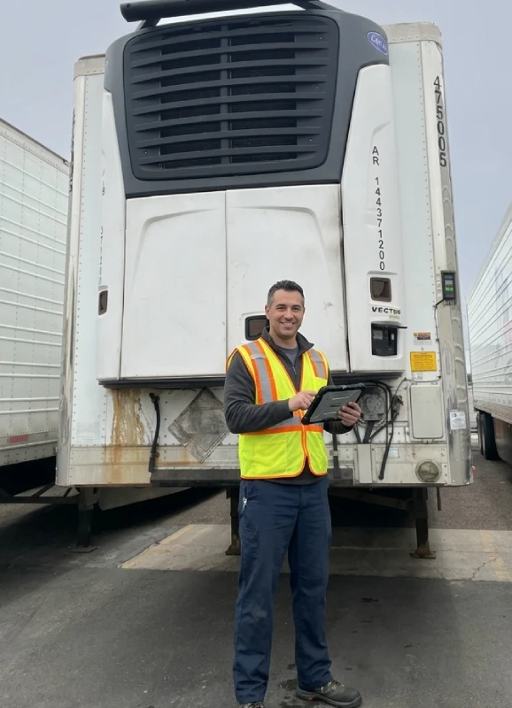 Worker in trailer